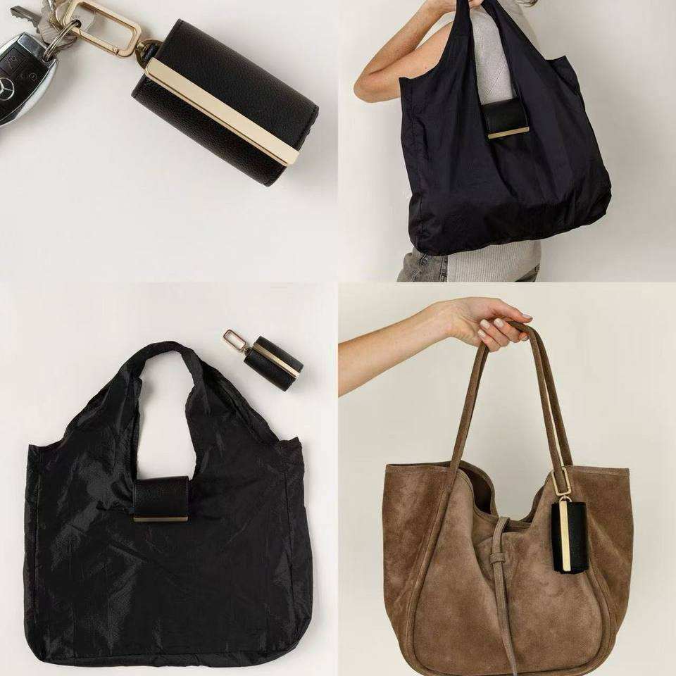 Foldable Portable Shoulder Bag with Keychain